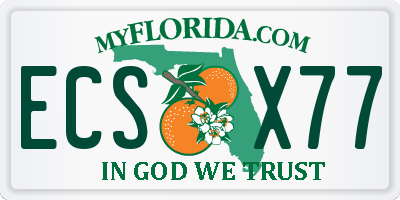 FL license plate ECSX77