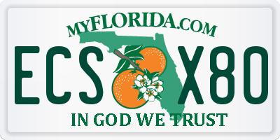 FL license plate ECSX80