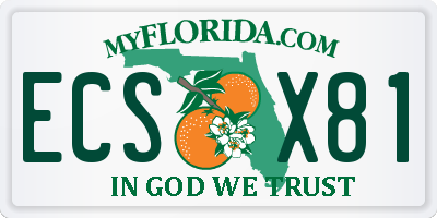 FL license plate ECSX81