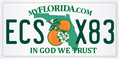 FL license plate ECSX83