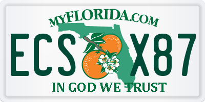 FL license plate ECSX87