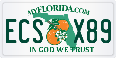 FL license plate ECSX89