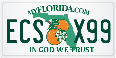 FL license plate ECSX99