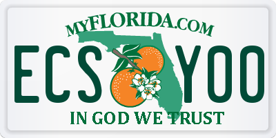 FL license plate ECSY00
