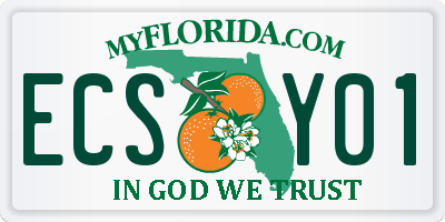 FL license plate ECSY01