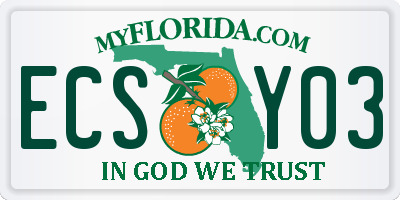 FL license plate ECSY03