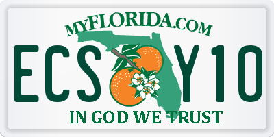 FL license plate ECSY10