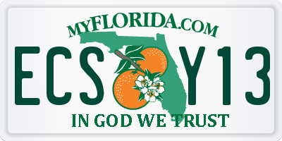 FL license plate ECSY13