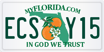 FL license plate ECSY15