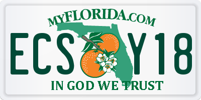 FL license plate ECSY18