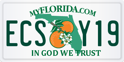 FL license plate ECSY19