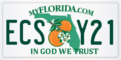 FL license plate ECSY21