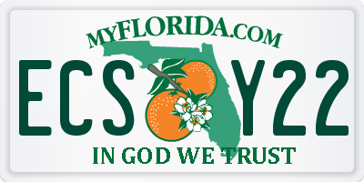 FL license plate ECSY22