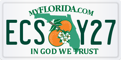 FL license plate ECSY27