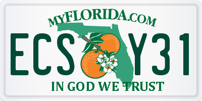 FL license plate ECSY31