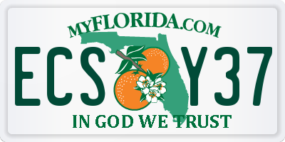 FL license plate ECSY37