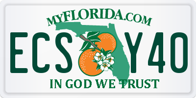 FL license plate ECSY40