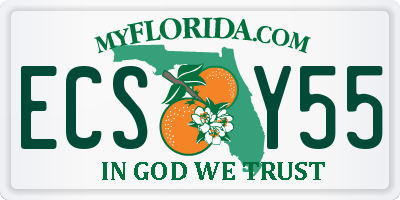 FL license plate ECSY55