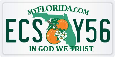 FL license plate ECSY56