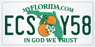 FL license plate ECSY58