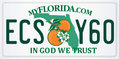 FL license plate ECSY60