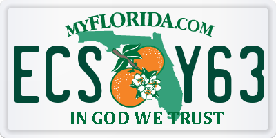 FL license plate ECSY63