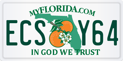 FL license plate ECSY64