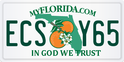 FL license plate ECSY65