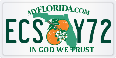 FL license plate ECSY72