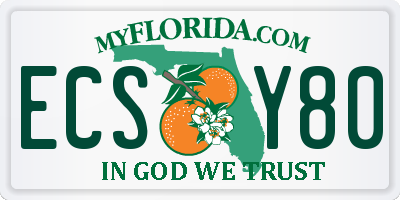 FL license plate ECSY80
