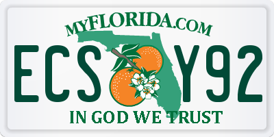 FL license plate ECSY92
