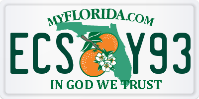 FL license plate ECSY93