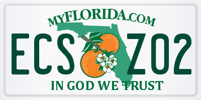 FL license plate ECSZ02