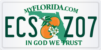 FL license plate ECSZ07