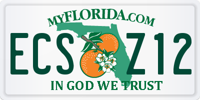 FL license plate ECSZ12
