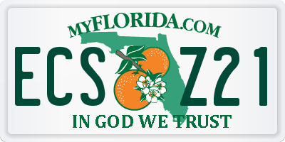 FL license plate ECSZ21