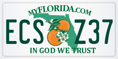 FL license plate ECSZ37