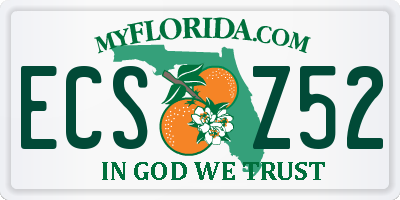 FL license plate ECSZ52