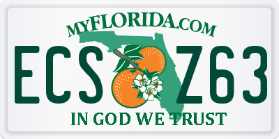 FL license plate ECSZ63