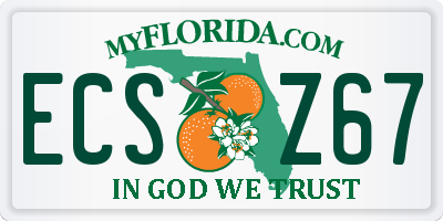 FL license plate ECSZ67