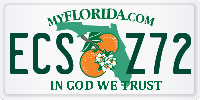 FL license plate ECSZ72