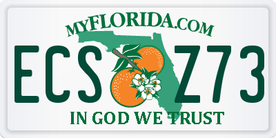FL license plate ECSZ73