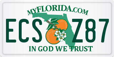 FL license plate ECSZ87
