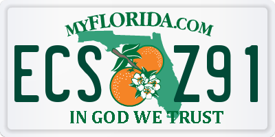 FL license plate ECSZ91