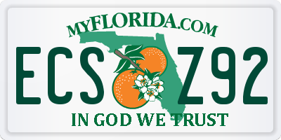 FL license plate ECSZ92