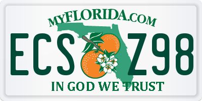 FL license plate ECSZ98