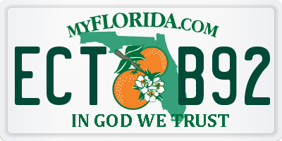 FL license plate ECTB92