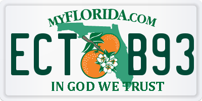 FL license plate ECTB93
