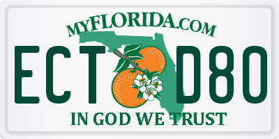 FL license plate ECTD80