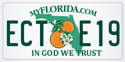 FL license plate ECTE19